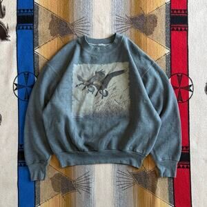 Vintage 90s Geese Animals Outdoor Nature Crewneck Sweatshirt Size Medium